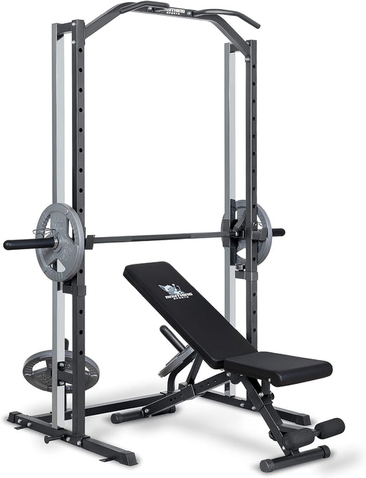 Compact Smith Machine with Adjustable Bench