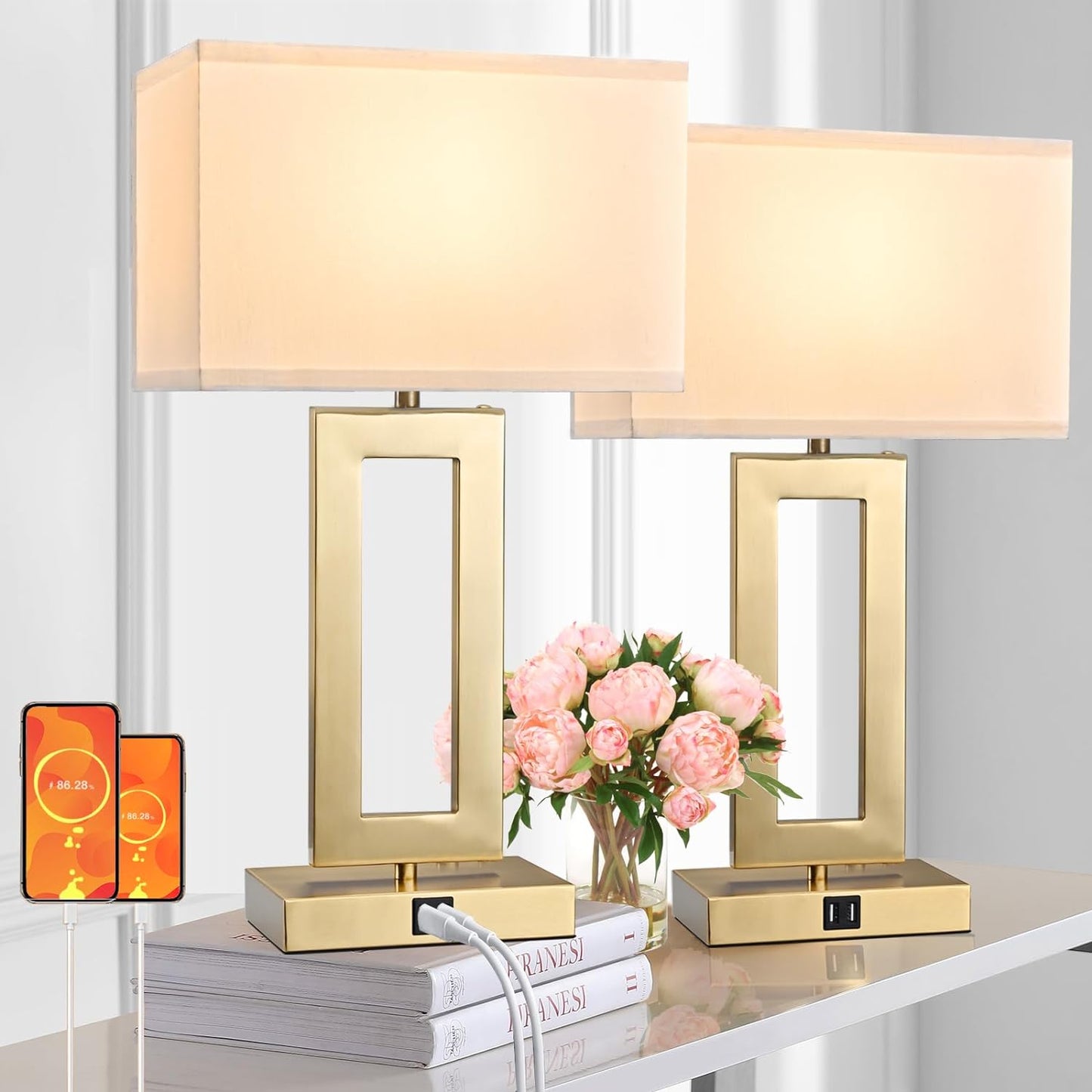 Act Fast: 22" Bedroom Lamp Set