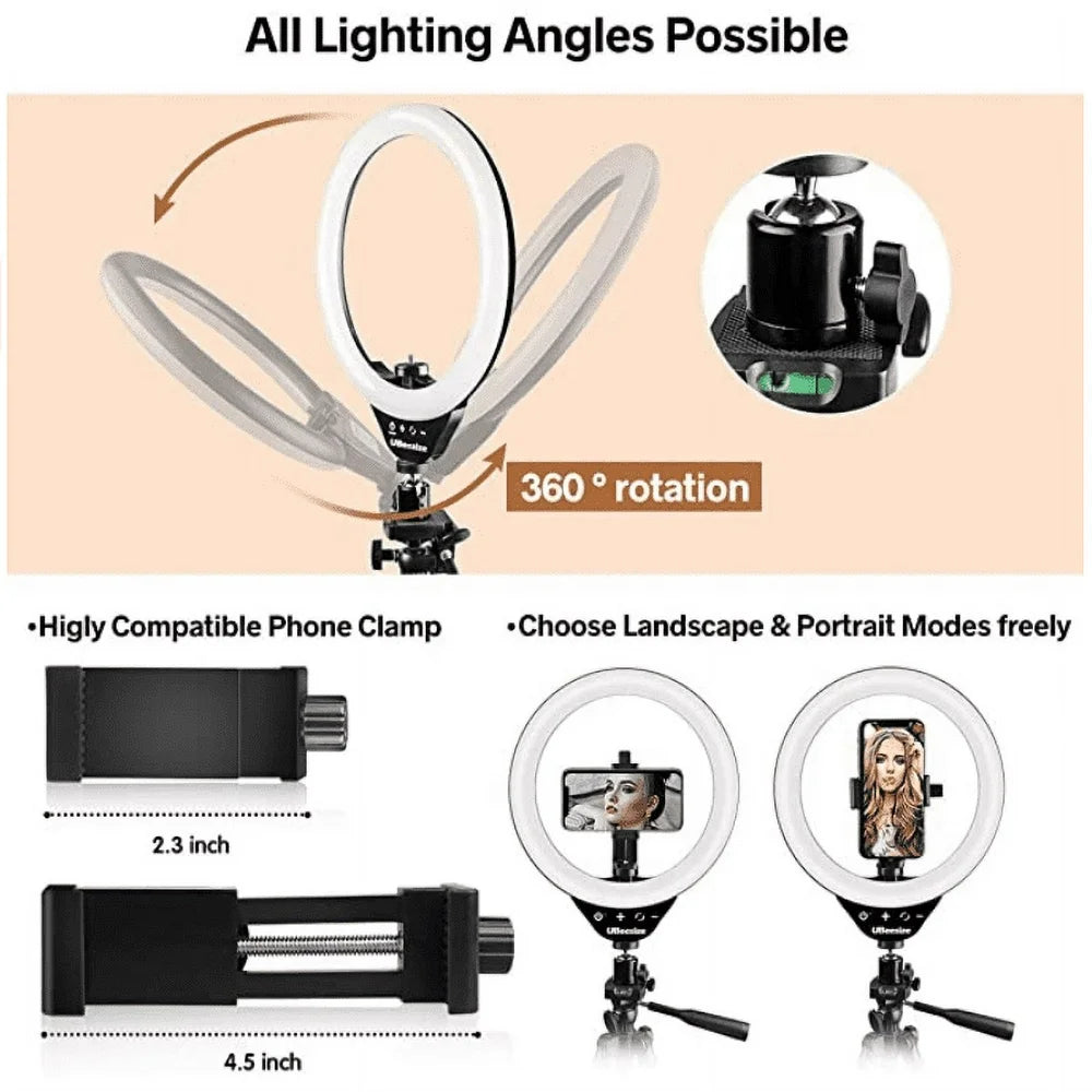 10" LED Ring Light with Stand and Phone Holder