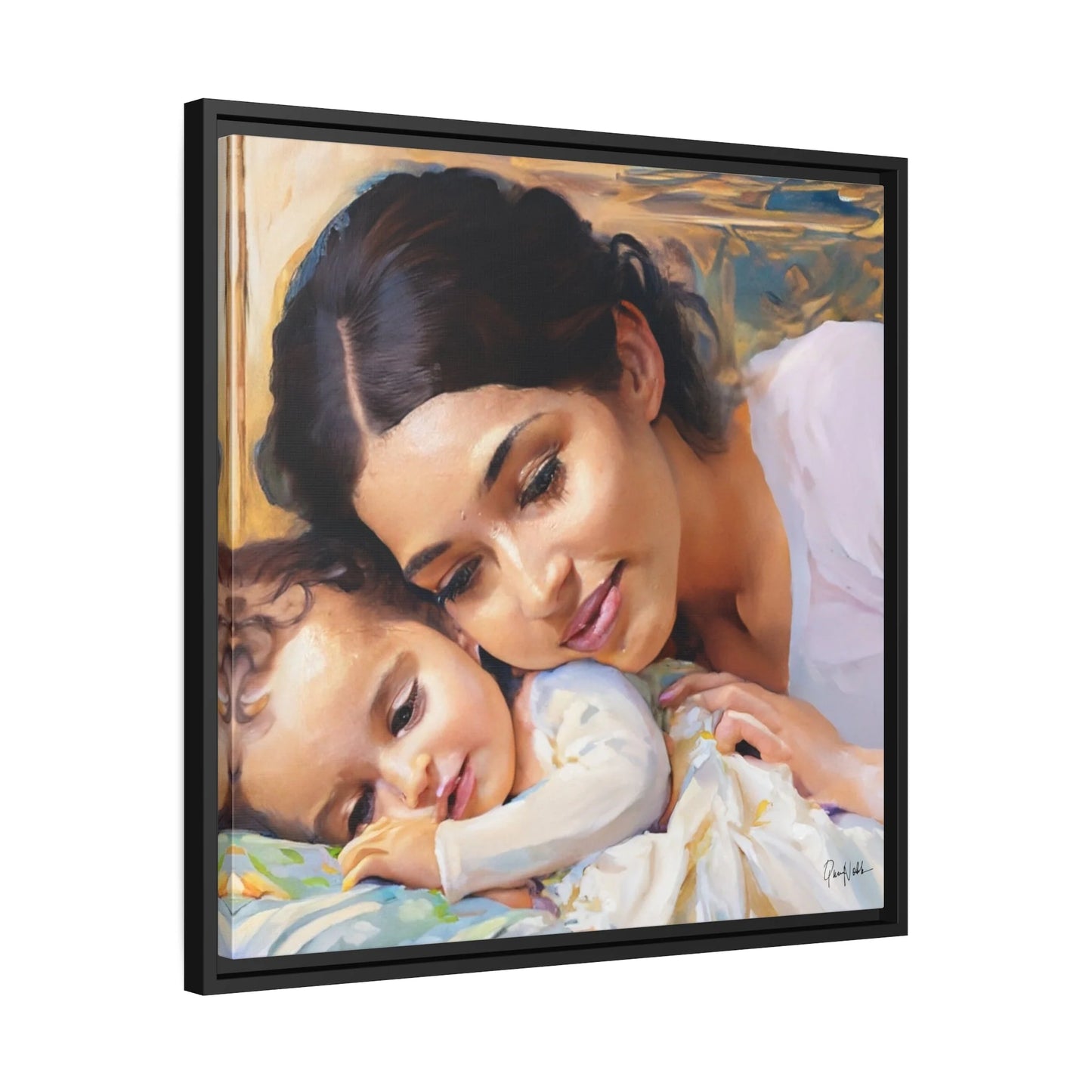 Framed Canvas Wall Art MOTHER and BABY - by Queennoble