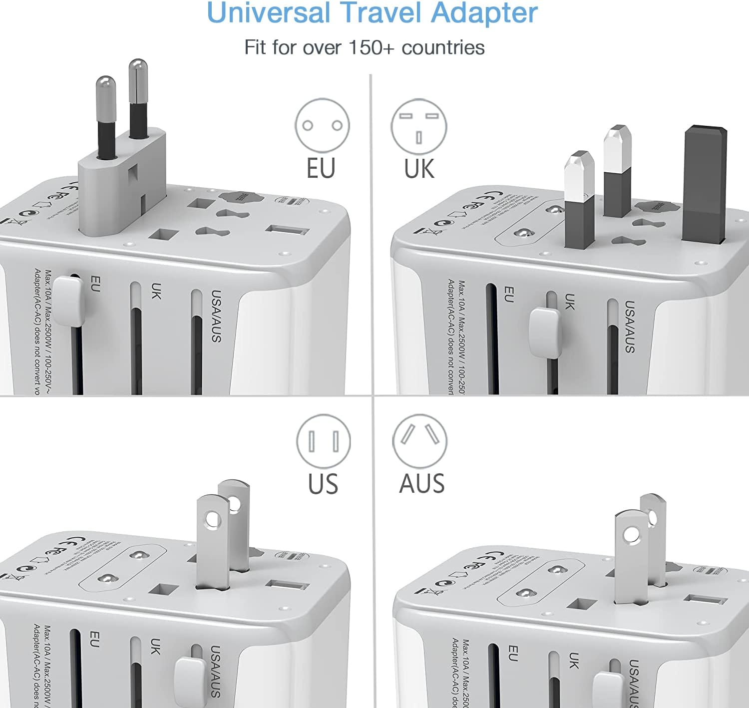 Universal Travel Power Adapter (US EU AU UK)
